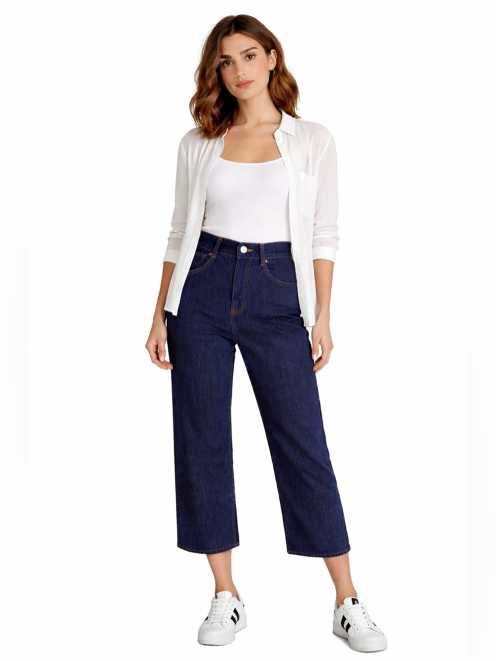 3x1 Kelly Paperbag Waist Jeans Dark Wash Crop
Wide Leg 25